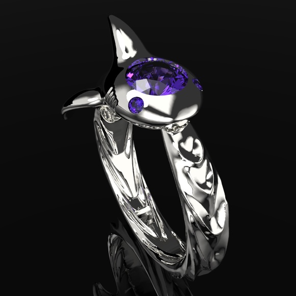 Ouroboros Shark Ring - Simple Sterling Silver Ring - Picture 4 of 5